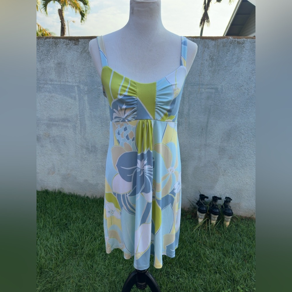PreOwned Tori Richard Dress Hawaiian Print Multicolored Women's Large